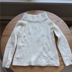 Cozy White Turtleneck boatneck Sweater